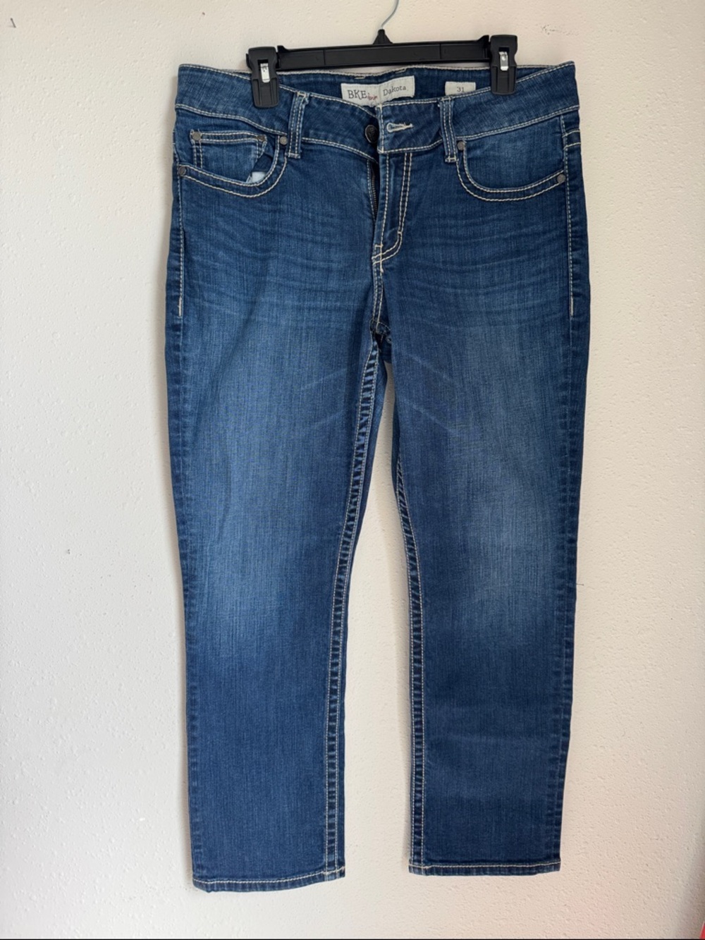 BKE Women's Straight Leg Jeans in Dark Blue Wash